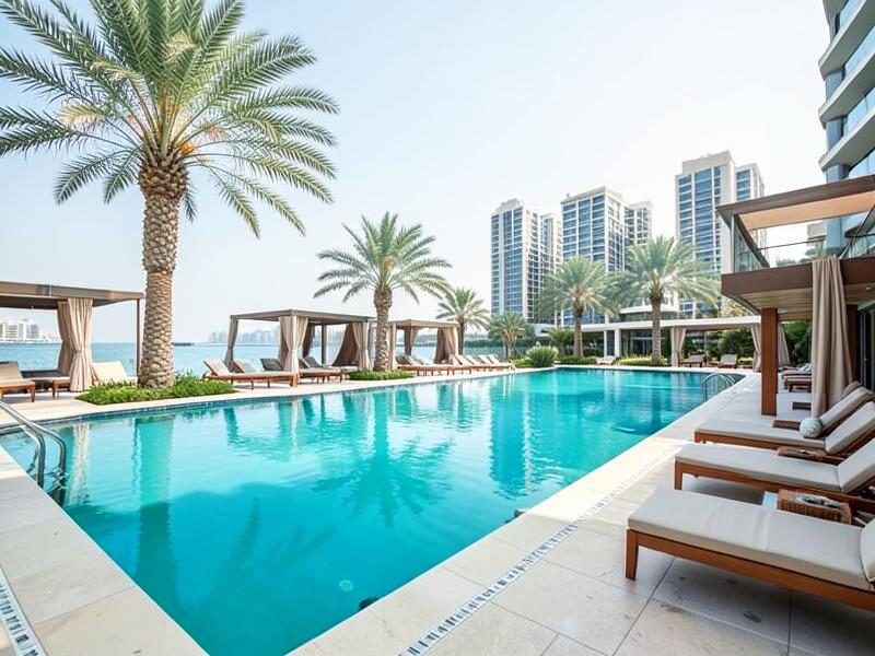 Resort-style pool deck at The WADI