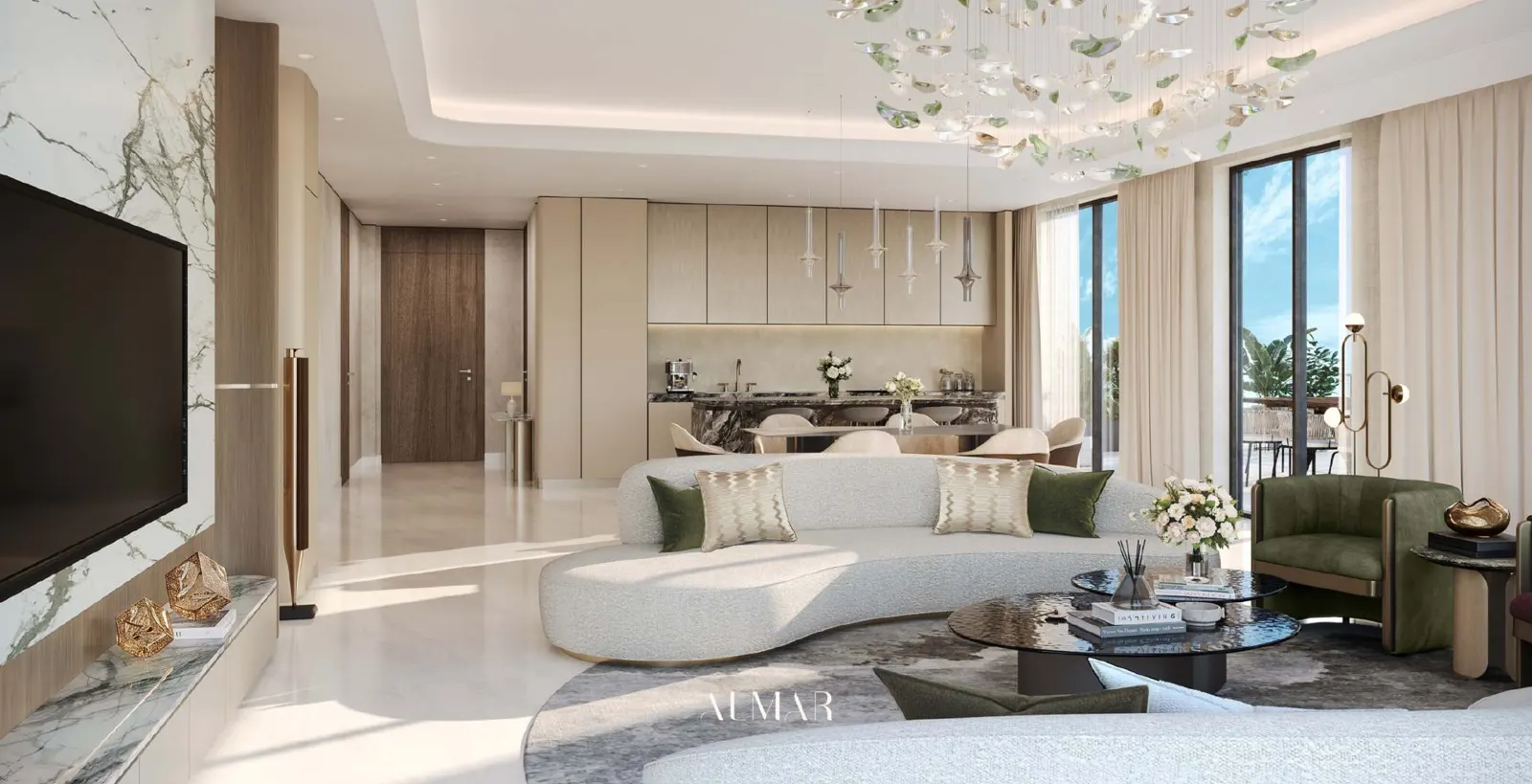 Living room interior in an ALMAR residence