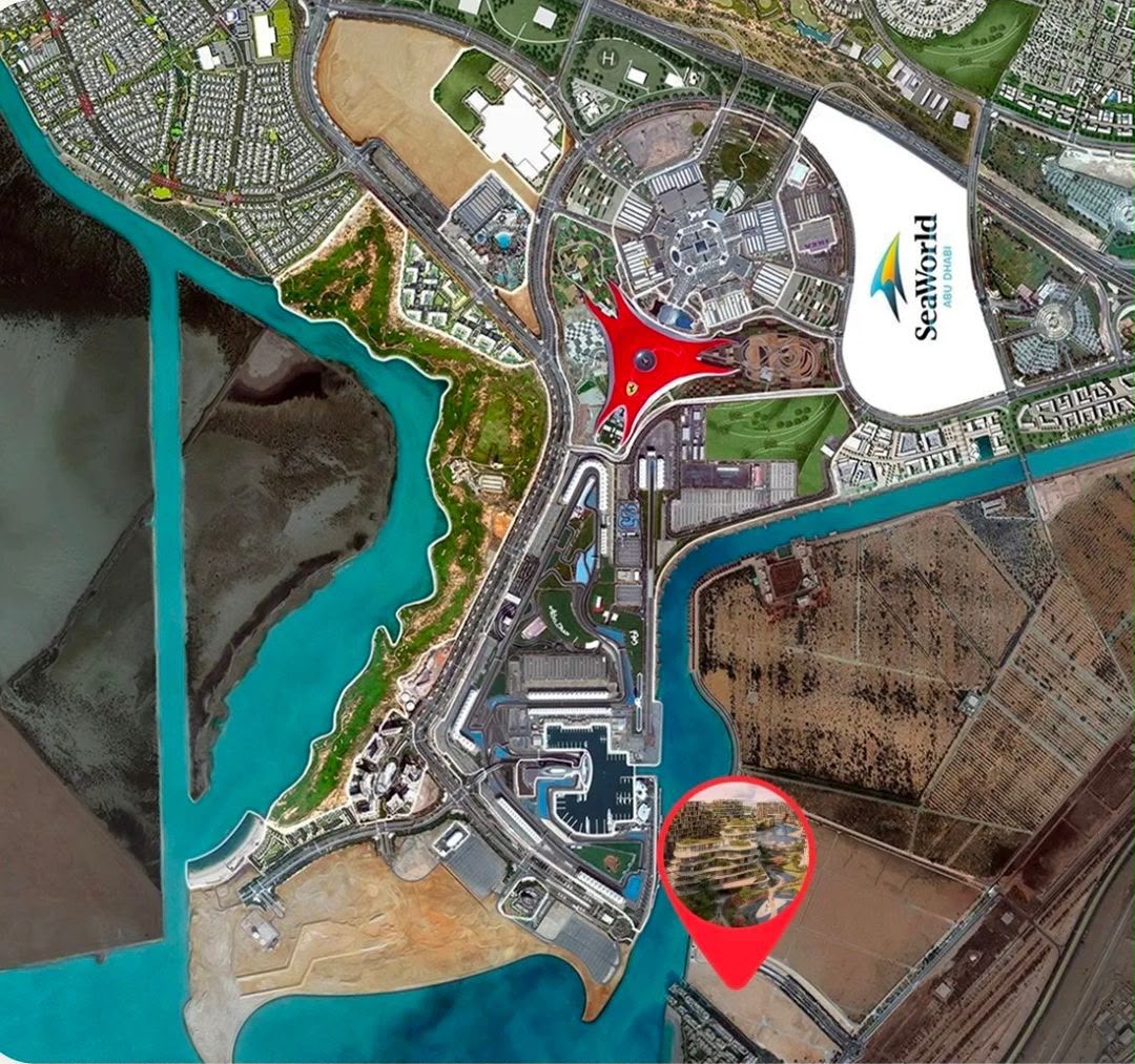 Map showing The WADI within Yas Canal Community, Abu Dhabi