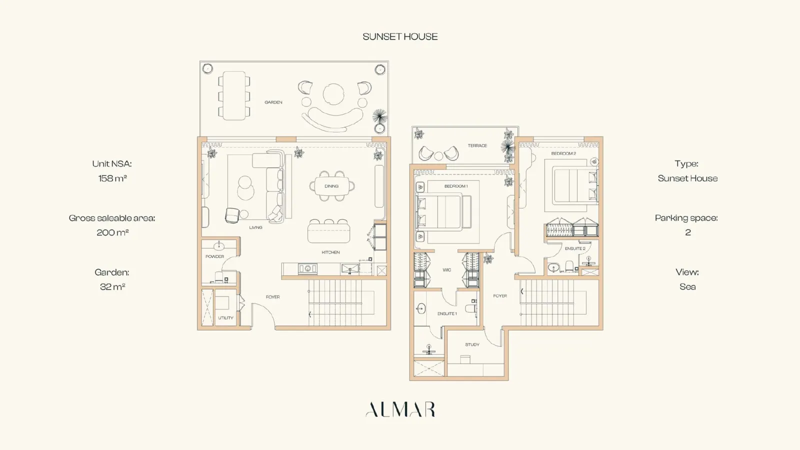 ALMAR Residences Sunset Houses floor plan, type Sunset House