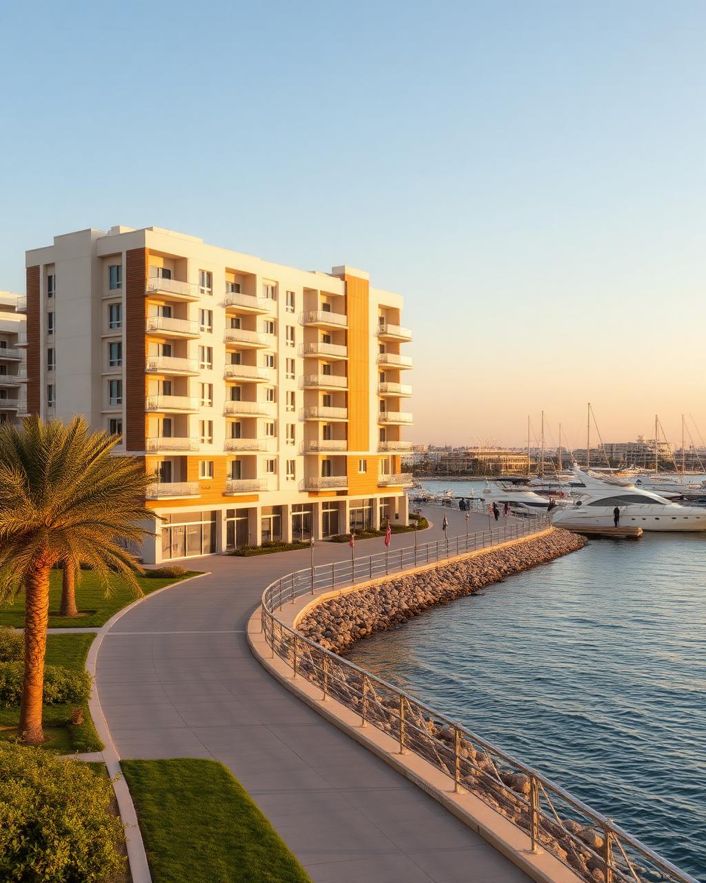 Bellevue apartments at Al Mouj Muscat marina waterfront property in Oman